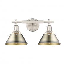  3306-BA2 PW-AB - Orwell 2-Light Vanity Light in Pewter with Aged Brass